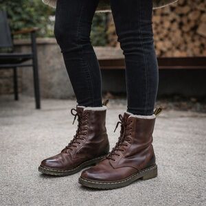 Dr. Martens 1460 Serena Faux Fur Lined Ankle Boots